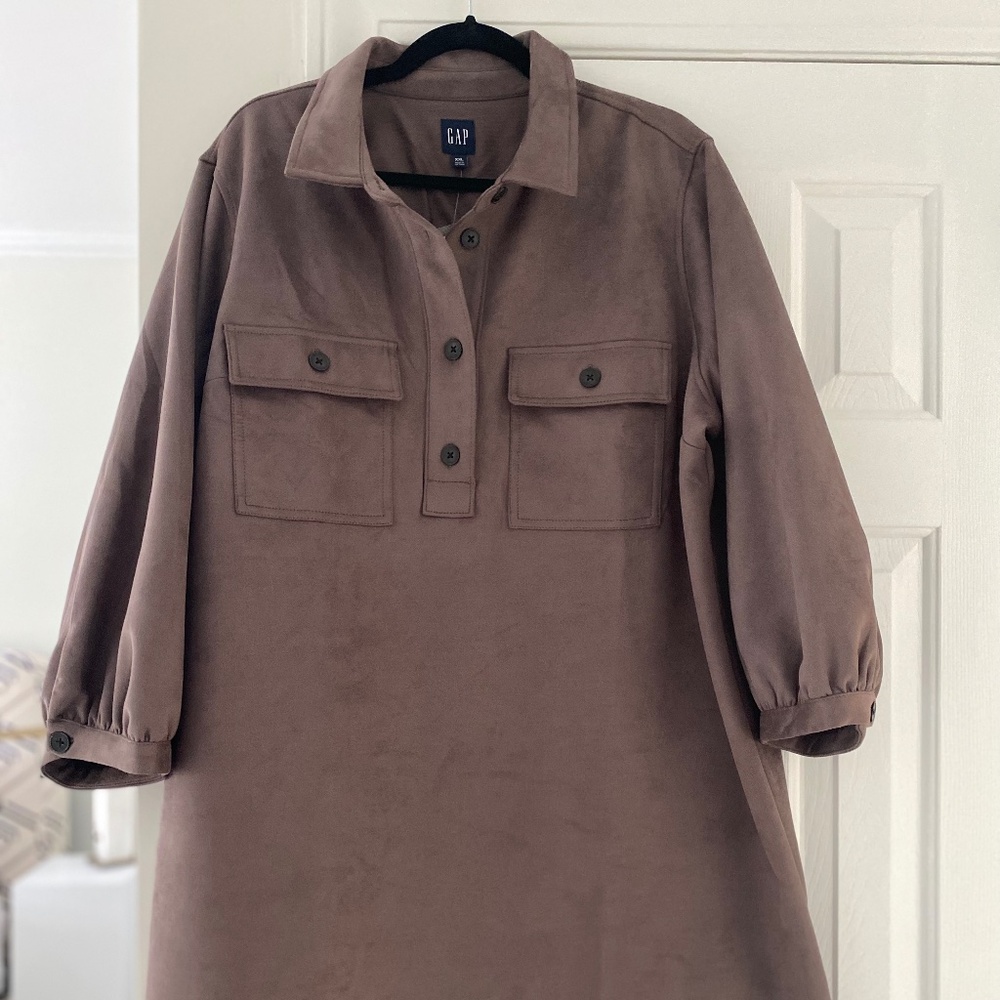 Vegan Suede Shift Mini Dress